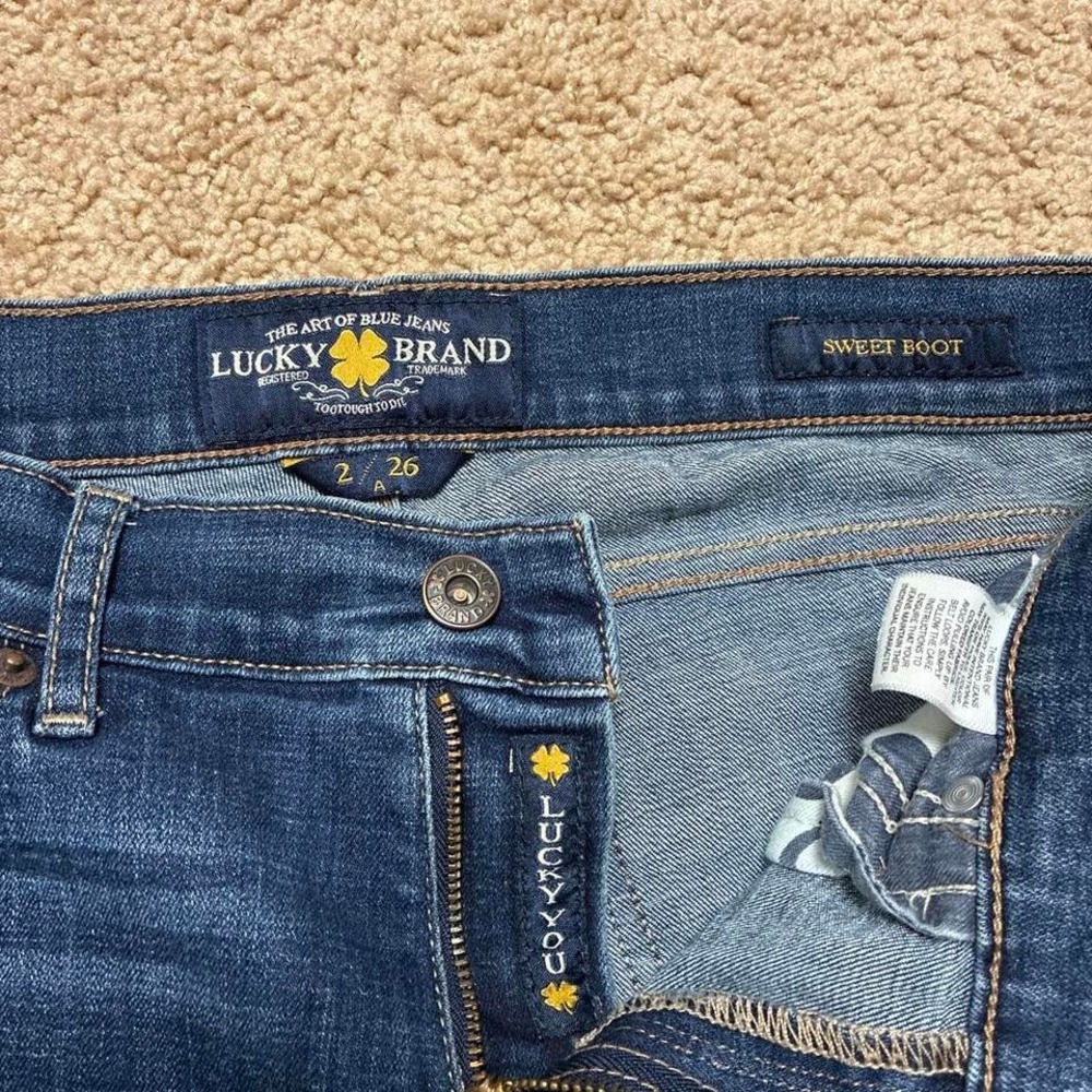 Western Y2K Lucky Brand Sweet Boot Low Rise Bootcut Stretch Blue Jeans Size 2 - Picture 6 of 8